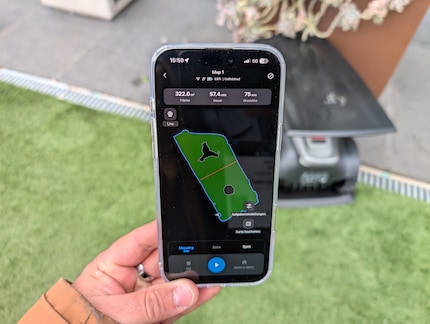You can see the mapped lawn in the app.