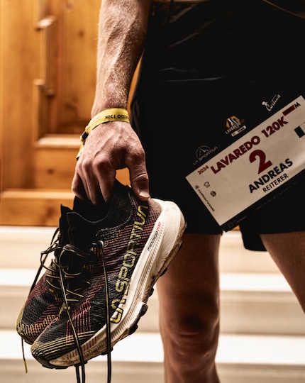 Ultrarunner Andreas Reiterer droeg de «La Prodigio Pro» tijdens de Lavaredo Ultra Trail 2024.
