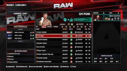 Zu Beginn von MyGm drafte ich mein Startroster gegen meine Konkurrenten.