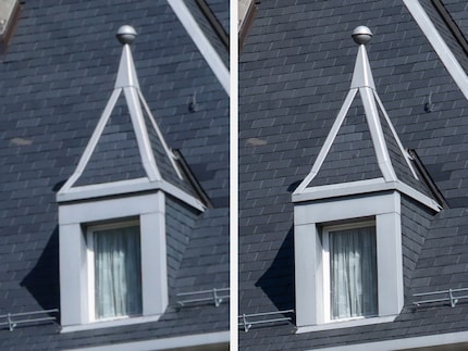 The depth of detail provided by the V1 (left) is what you’d expect from a compact camera. However, a good full-frame sensor (right: Sony Alpha 7RV, 61 megapixels) is in an entirely different league.