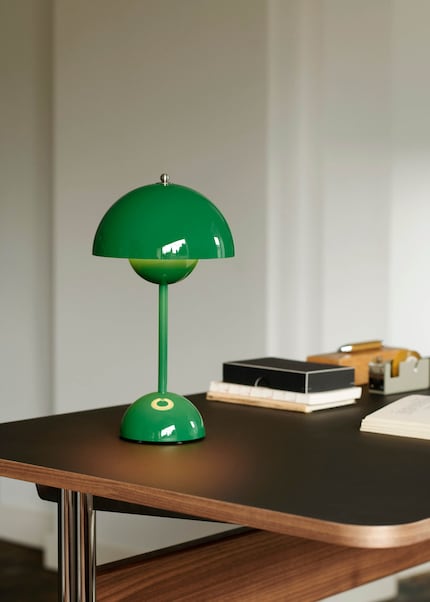 The Flowerpot lamp by Verner Panton cleverly captures the Memphis style.