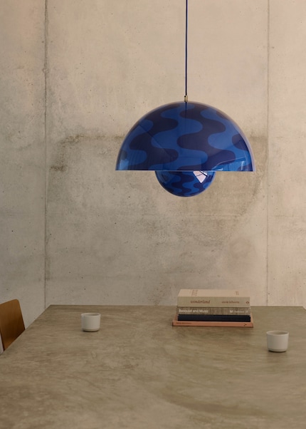 It’s available as a wall, ceiling, table or floor lamp.