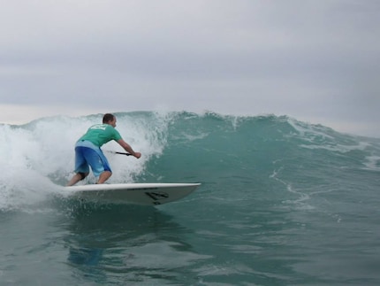 Indiana CEO Maurus spends a lot of time on the water and the waves himself.