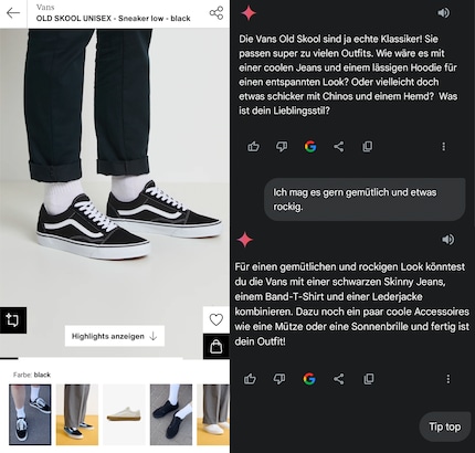 Dankzij de input van Gemini Live kan ik in mijn kledingkast zoeken naar bijpassende stukken.