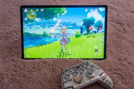 The tablet lets you connect a controller for gaming.