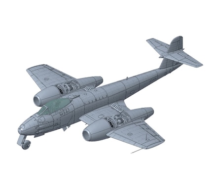The F.8 was the most built version of the Meteor, with around 1550 aircraft produced.