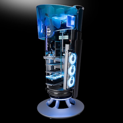 InWin's ChronoMancy draait om zichzelf heen en biedt een duidelijk zicht op de onderdelen.