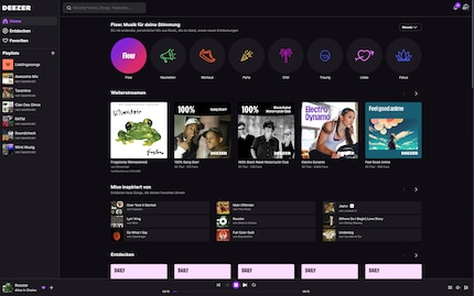Deezer kan ook in de browser worden gebruikt.