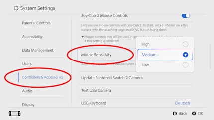 Je vindt de instelling onder het menuonderdeel Controller & Accessoires.
