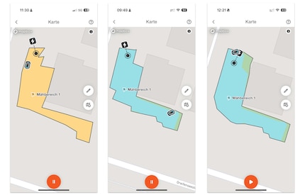 Aan de linkerkant zie je de mapping na de eerste begrenzing. Deze heb ik vervolgens aangepast en de huidige status zie je helemaal rechts. Het blijft nog steeds gissen welke lijn precies waar in de tuin loopt.