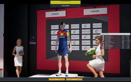 Mads Pedersen freut sich emotionslos über seinen Sieg bei Omloop Nieuwsblad.