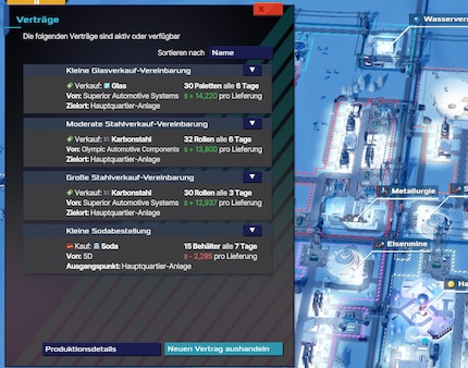 Wegen meiner immensen Karbonstahlproduktion habe ich zwei Abnahmeverträge: 32 Rollen alle sechs Tage sowie 30 Rollen alle drei Tage.