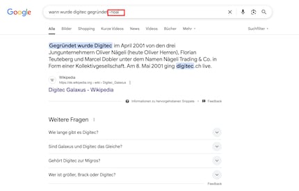 Zo zien de zoekresultaten eruit zonder Gemini.