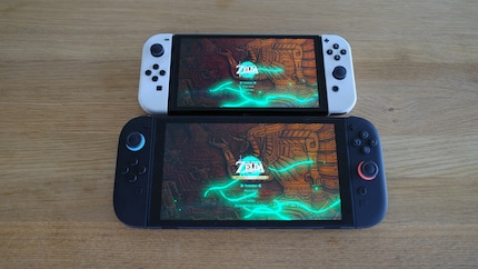 Ik vind het scherm van de Switch 1 over het algemeen beter. In de afbeelding: het startmenu van «The Legend of Zelda: Tears of the Kingdom».