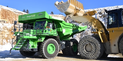 Zelfs de carrosserie van de e-dumper is op maat gemaakt.