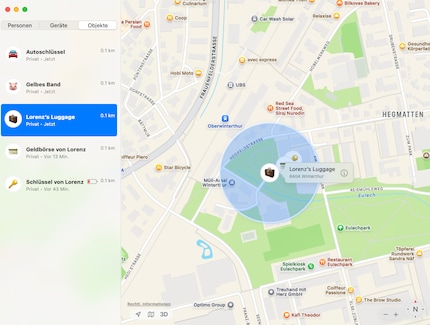 Ik kan de locatie volgen van alle AirTags op de Apple apparaten die zijn aangesloten op mijn account.