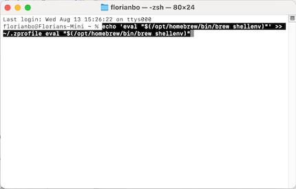 This is how your terminal finds the «homebrew» program.