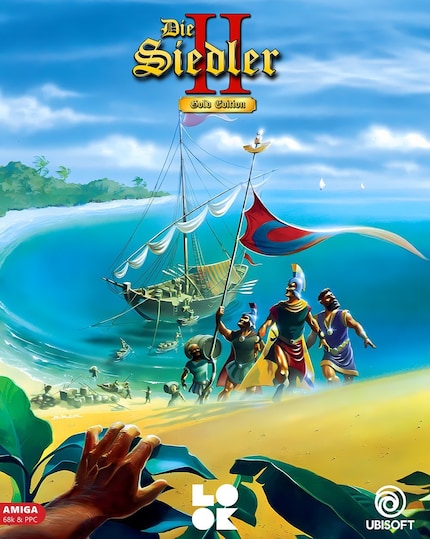 The cover artwork of «The Settlers II: Gold Edition» for the Amiga.