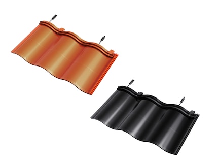 Die Ziegel-Module mit Solarzellen gibt es in zwei Farben.