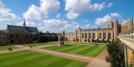 De Trinity College campus van de Universiteit van Cambridge.