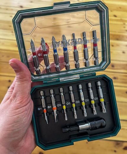 Als je geen hele set schroevendraaiers wilt kopen, kun je ook bitjes gebruiken. Die worden gewoon op een handvat geplaatst.