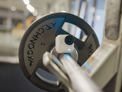 The small camera is designed to help you discover creative new angles - for example, fixed on a barbell bar.