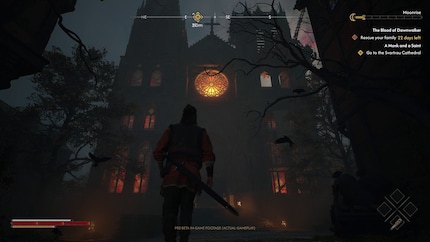 De enorme kathedraal is prachtig in scène gezet.