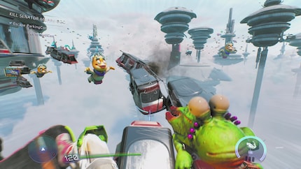 In de demo zijn er hele platformer-passages die ik onder de knie moet krijgen met het skateboard.