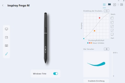De Huion software is eenvoudig te gebruiken.