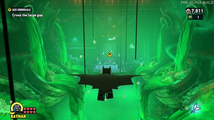 Avec Batman, je survole des paysages verdoyants et mystérieusement visqueux.