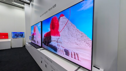 Bij Samsung worden de RGB mini LED van Hisense en de micro RGB van Samsung vlak naast elkaar aan ons gepresenteerd.