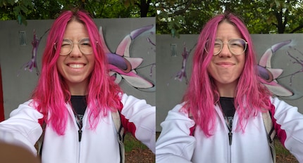 Selfies met Motorola zijn links iets sterker, maar de huidskleur is soms iets te geel.
