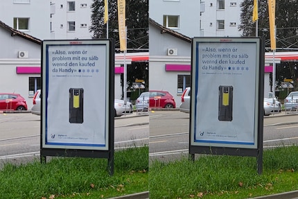 Maar met de Samsung foldable rechts kan ik dichter bij het onderwerp komen dankzij de optische zoom.