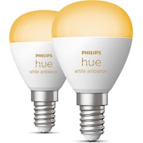 Philips Hue Philips Hue White Ambiance E14 Kroonluchter Twin Pack (E14, 5.10 W, 470 lm, 2 x, F)