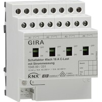 Gira Actionneur de commutation quadruple 16A 104500 KNX/EIB REG C-charge
