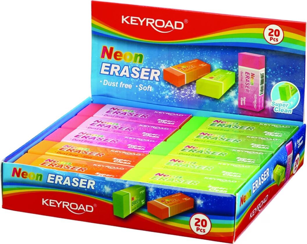 Keyroad Universele gum snor, 3 stuks, blister, kleurenmix