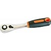 Bahco 1/4" reversible ratchet with slim ratchet head, 72 teeth and 5° reverse swivel angle, 120 mm (1/4")