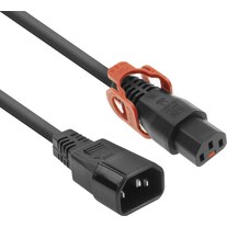 Iec Lock 230V connection cable C13 IEC Lock+ - C14 black 1.00 m (1 m)