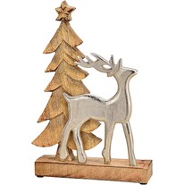 G. Wurm Presentoir Sapin de Noël avec cerf en métal en boi