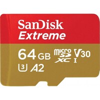 SanDisk Extreme microSD A2 incl. SD adapter (microSDXC, 64 GB, U3, UHS-I)