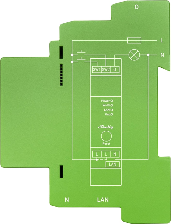 Shelly Relais "Pro Dimmer 1PM" LED/Glühbirne WLAN LAN BT DIN-Rail