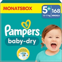 Pampers Baby-Dry (Maat 5+., Maandelijks pakket, 168 Stuk)