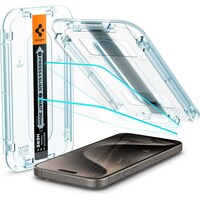 Spigen Glas.TR iPhone 15 Pro 6.1" "EZ FIT" 2 szt. helder szkło hartowane (2 Stuk, iPhone 15 Pro)