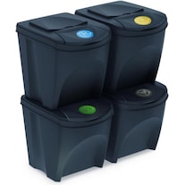 Prosperplast Lot de 4 poubelles SORTIBOX ANTRACIT 392x293x325 (25 l)