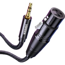 Ugreen AV182 XLR naar jack 3.5mm AUX 1m (zwart) (1 m, Instapniveau, XLR, 3,5 mm aansluiting (AUX))