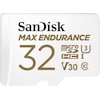 SanDisk Maximaal uithoudingsvermogen (microSDHC, 32 GB, U3, UHS-I)