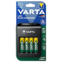 Varta Chargeur de prise LCD+ (LCD Plug Charger+) (1 pcs, AA, 2100 mAh, Piles rechargeables + chargeur)
