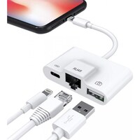 PowerGuard Lightning Ethernet camera adapter for Apple iPhone iPad (USB Type A, Lightning)