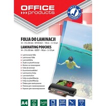 Office Products Lamineerfolie A4, 2x125 micron, glanzend, 100 st, transparant (A4, 100 Stuk, 250 µm)